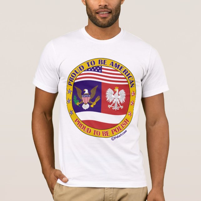 T-shirts Orgulhoso ser americano polonês (Frente)