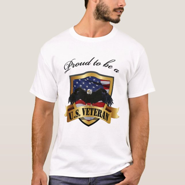 T-shirts Orgulhoso ser um veterano dos E.U. (Frente)