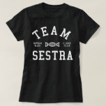 T-shirts Orphan Black Team Sestra<br><div class="desc">Equipe Sestra. Um retrô,  design desportivo inspirado pela palavra ucraniana para irmã,  que Helena chama de Sarah no programa de TV de clone de ficção científica Orphan Black.</div>