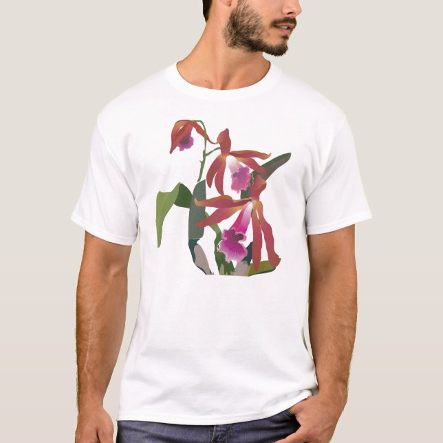 T-shirts orquídea uma (Frente)