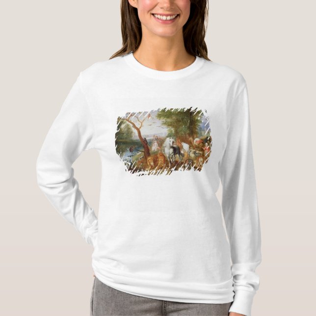 T-shirts Os animais que entram na arca de Noah (Frente)