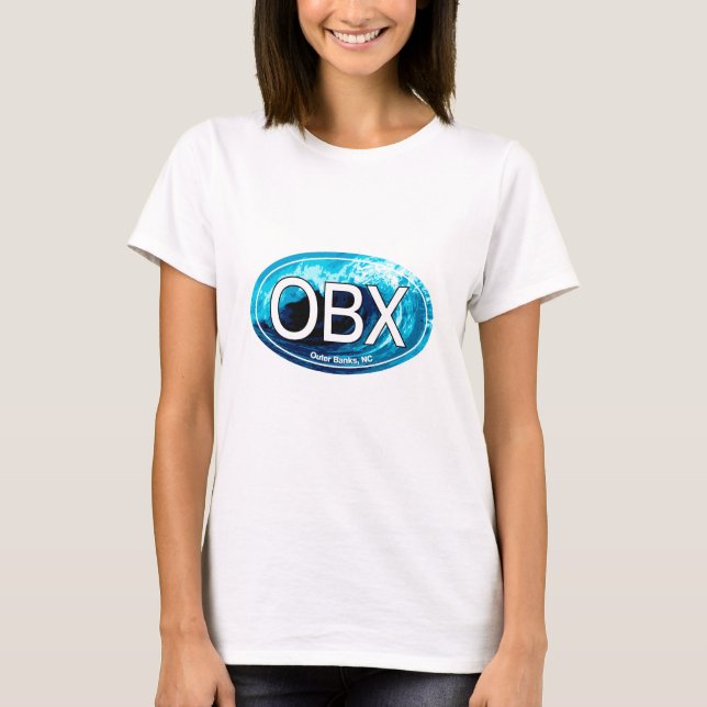 T-shirts Os bancos exteriores de OBX acenam o Oval (Frente)