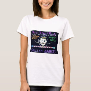 T-shirts Os barbeiros da barbearia anunciam seu negócio