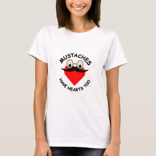 T-shirts Os bigodes também têm coração