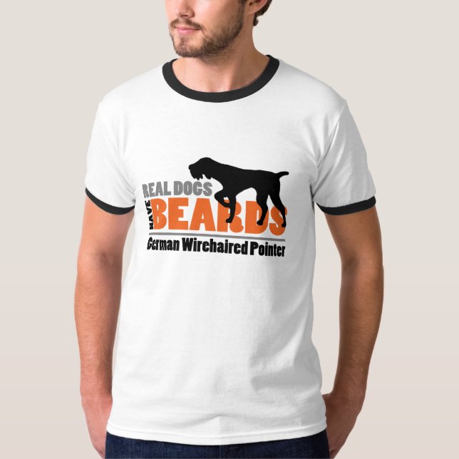 T-shirts Os cães reais têm barbas - ponteiro Wirehaired (Frente)