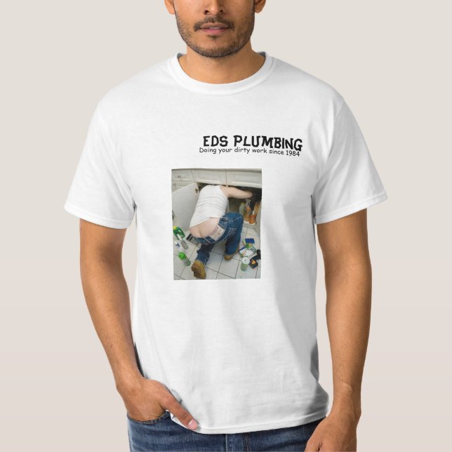 T-shirts os canalizador racham-se, encanamento do EDS, (Frente)