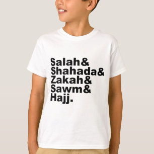 T-shirts Os Cinco Pilares do Islã   Fé da Oração Muçulmana