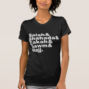T-shirts Os Cinco Pilares do Islã Oração Muçulmana Fé