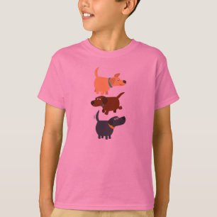 T-shirts Os desenhos animados bonitos Labradors em 3