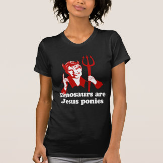 T-shirts Os dinossauros são pôneis de Jesus