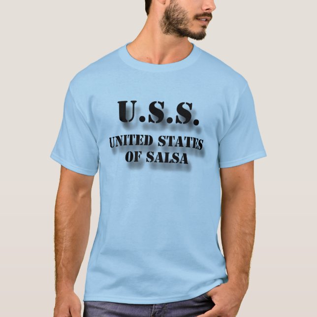 T-shirts Os Estados Unidos de USS da salsa (Frente)