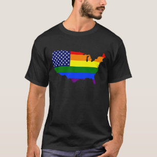 T-SHIRTS OS ESTADOS UNIDOS DO ARCO-ÍRIS EUA DA IGUALDADE