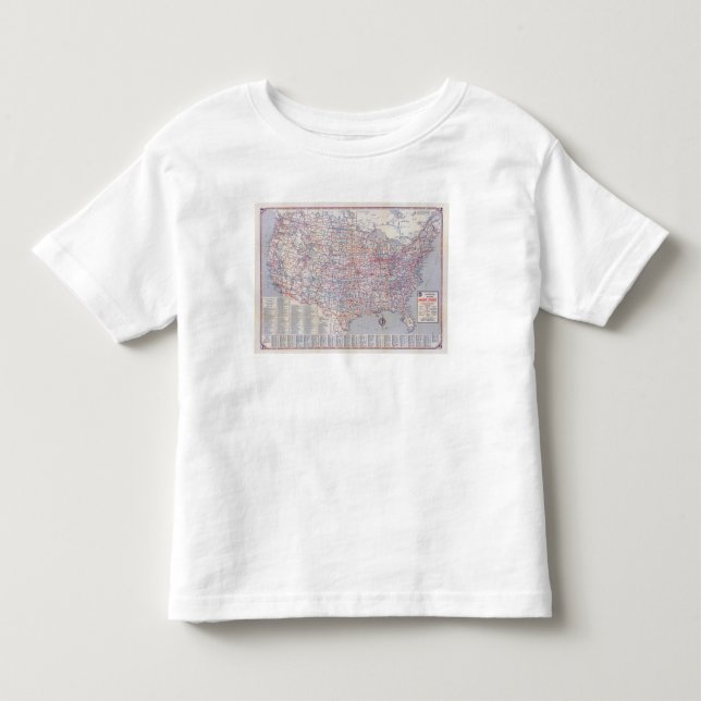 T-shirts Os Estados Unidos do mapa de estradas (Frente)