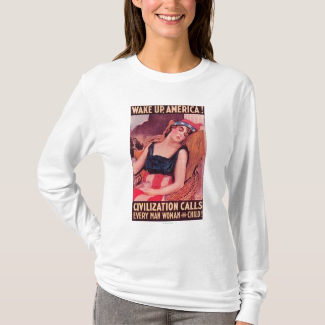 T-shirts Os Estados Unidos do promocional de AmericaWar II (Frente)