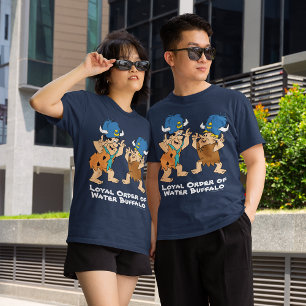 T-shirts Os Flintstones Fred & búfalos de água da