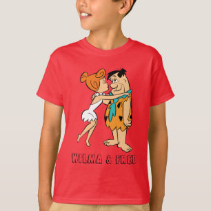 T-shirts Os Flintstones Wilma que beija Fred