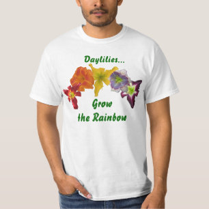 T-shirts Os hemerocallis crescem o arco-íris