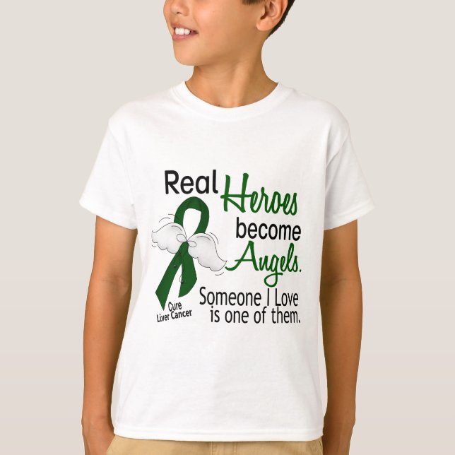 T-shirts Os heróis transformam-se câncer de figado dos (Frente)