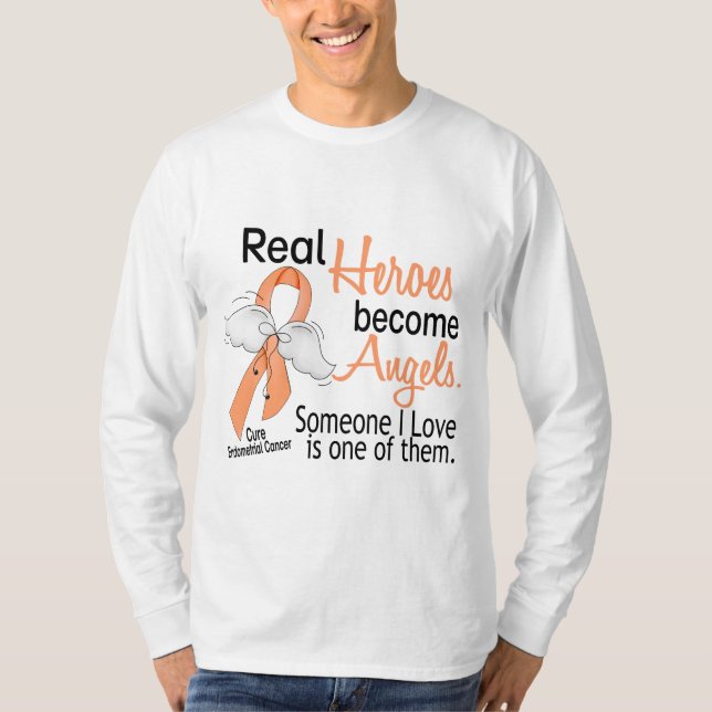 T-shirts Os heróis transformam-se cancer Endometrial dos (Frente)