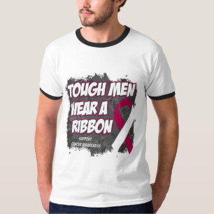 T-shirts Os homens resistentes do cancer de garganta vestem