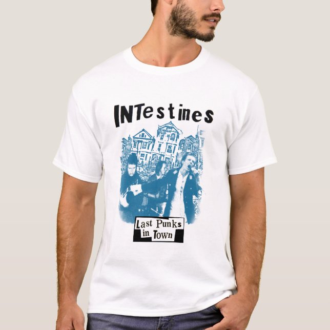 T-shirts Os intestinos duram punks na cidade (Frente)