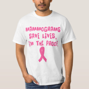 T-shirts Os mamogramas salvar vidas. Eu sou a prova