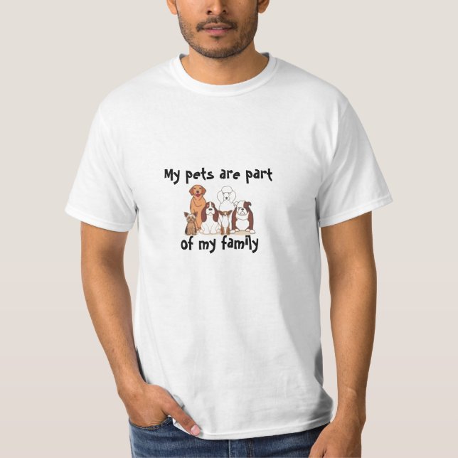 T-shirts Os Meus Animais De Companhia São Família (Frente)