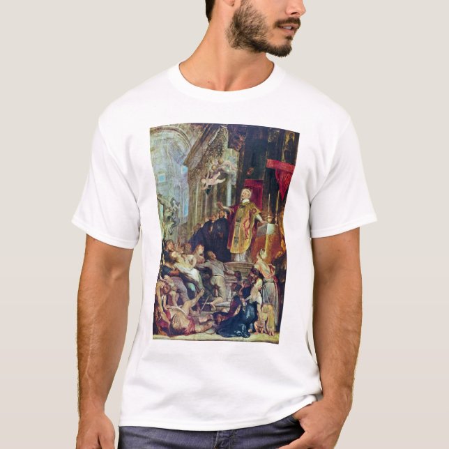 T-shirts Os milagre de St Ignatius de Loyola por Rubens (Frente)