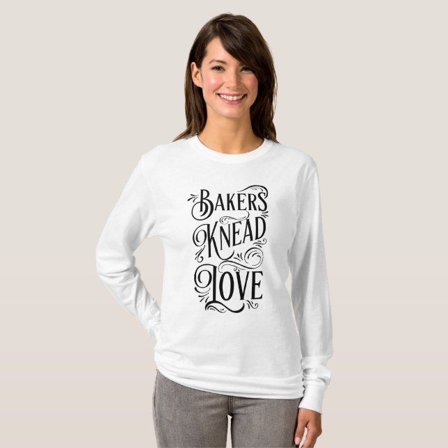 T-shirts Os padeiros amassam o amor - divertimento para (Frente Completa)