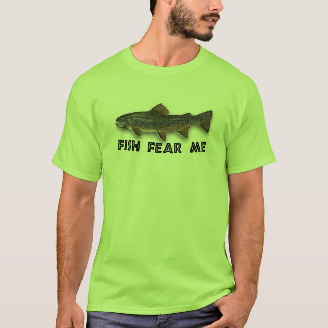 T-shirts Os peixes temem-me esportes engraçados da pesca (Frente)