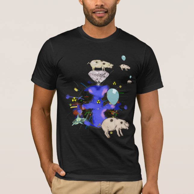 T-shirts os porcos escapam, explodindo o mundo (Frente)