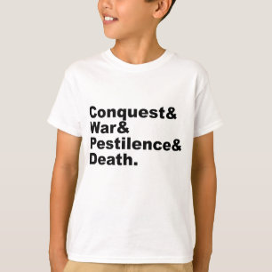 T-shirts Os Quatro Cavaleiros - Conquista Guerra Pestilênci