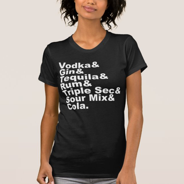 T-shirts Os Sete Ingredientes Em Uma Ilha Longa De Chá Forç (Frente)