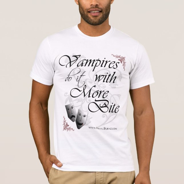 T-shirts Os vampiros fazem-no com mais mordida (Frente)
