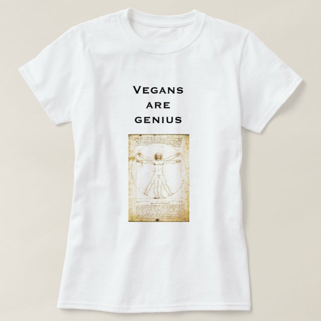 T-shirts os Vegans de Da Vinci são gênio (Frente do Design)