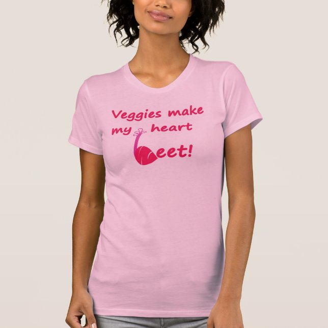 T-shirts Os vegetarianos fazem minha beterraba do coração (Frente)