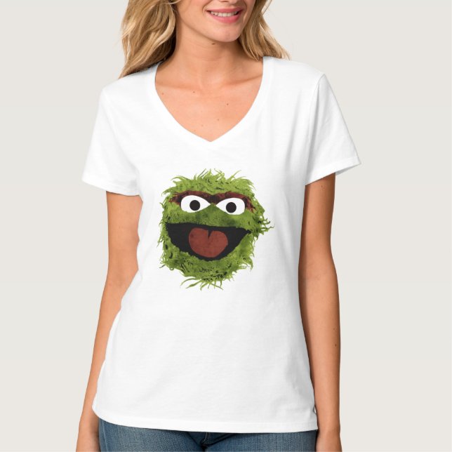 T-shirts Oscar, o Grouch | Tendência da Aquarela (Frente)