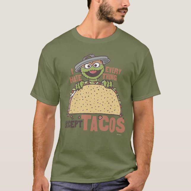 T-shirts Oscar Odeio Tudo Exceto Tacos (Frente)