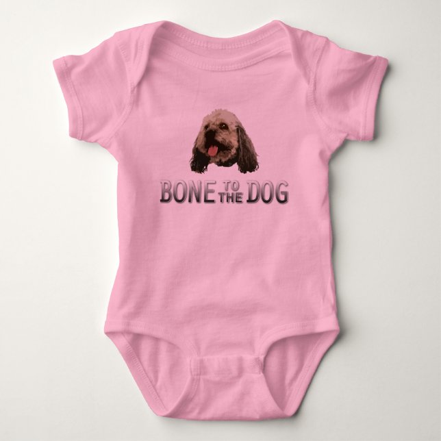 T-shirts Osso ao Romper do bebê do cão (Frente)