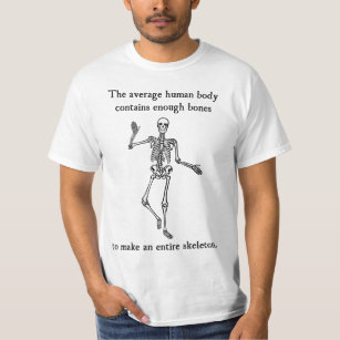 T-shirts Ossos de esqueleto no corpo humano médio