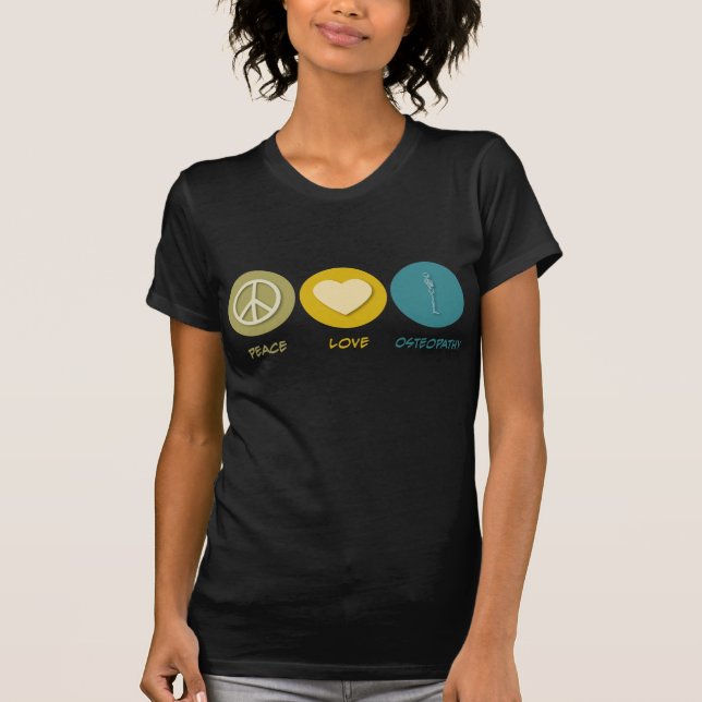 T-shirts Osteopathy do amor da paz (Frente)