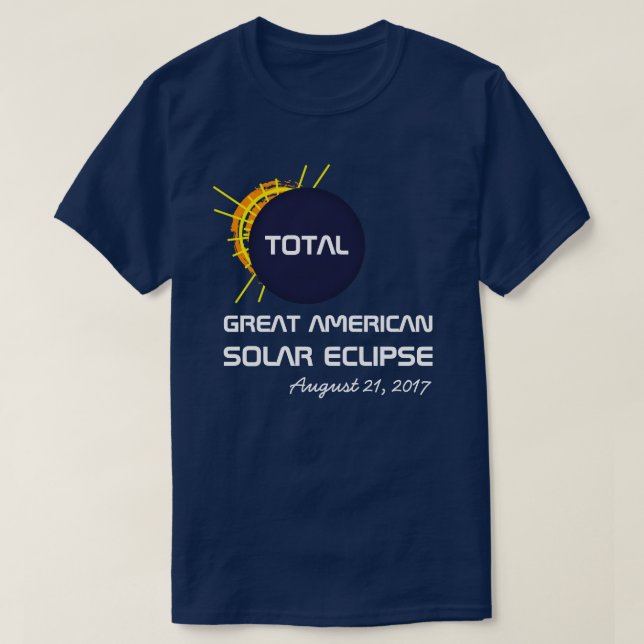 T-shirts Ótimo Eclipse Solar Total Americano personalizável (Frente do Design)