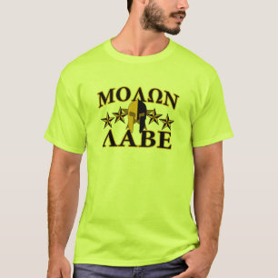 T-shirts Ouro de capacete do guerreiro Molon Labe Spartan