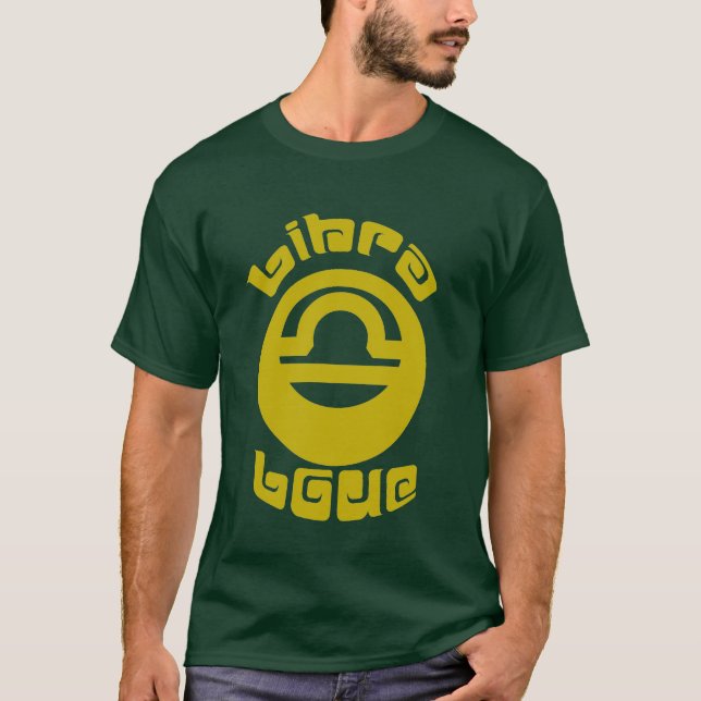 T-shirts ouro do amor do libra (Frente)