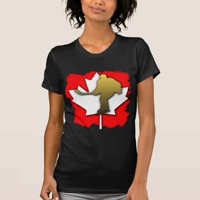 T-shirts Ouro do hóquei de Canadá (Frente)