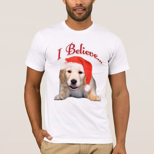 T-shirts Ouro Retriever Eu Acredito (Frente)