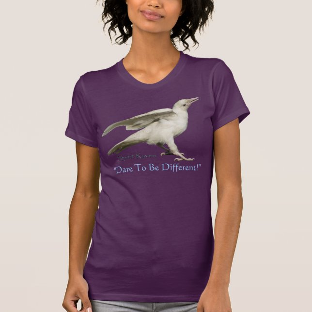 T-shirts OUSO SER DIFERENTE! Foto Raras White Raven (Frente)