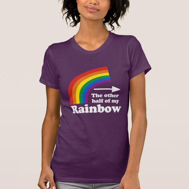 T-SHIRTS OUTRA METADE DO MEU ARCO-ÍRIS APONTANDO PARA A DIR (Frente)