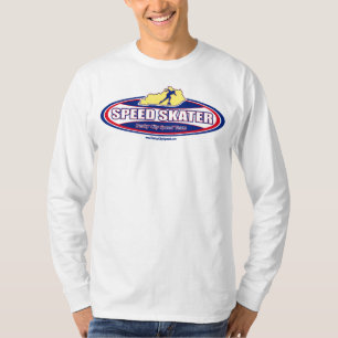 T-shirts Oval do patinador da velocidade - Capa longa T