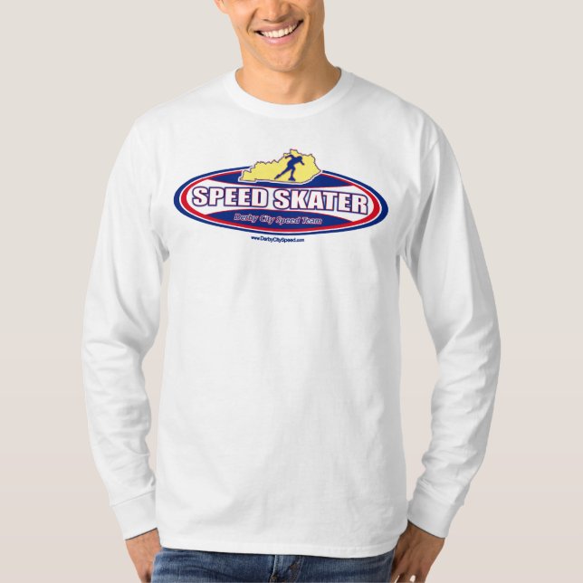 T-shirts Oval do patinador da velocidade - Capa longa T (Frente)